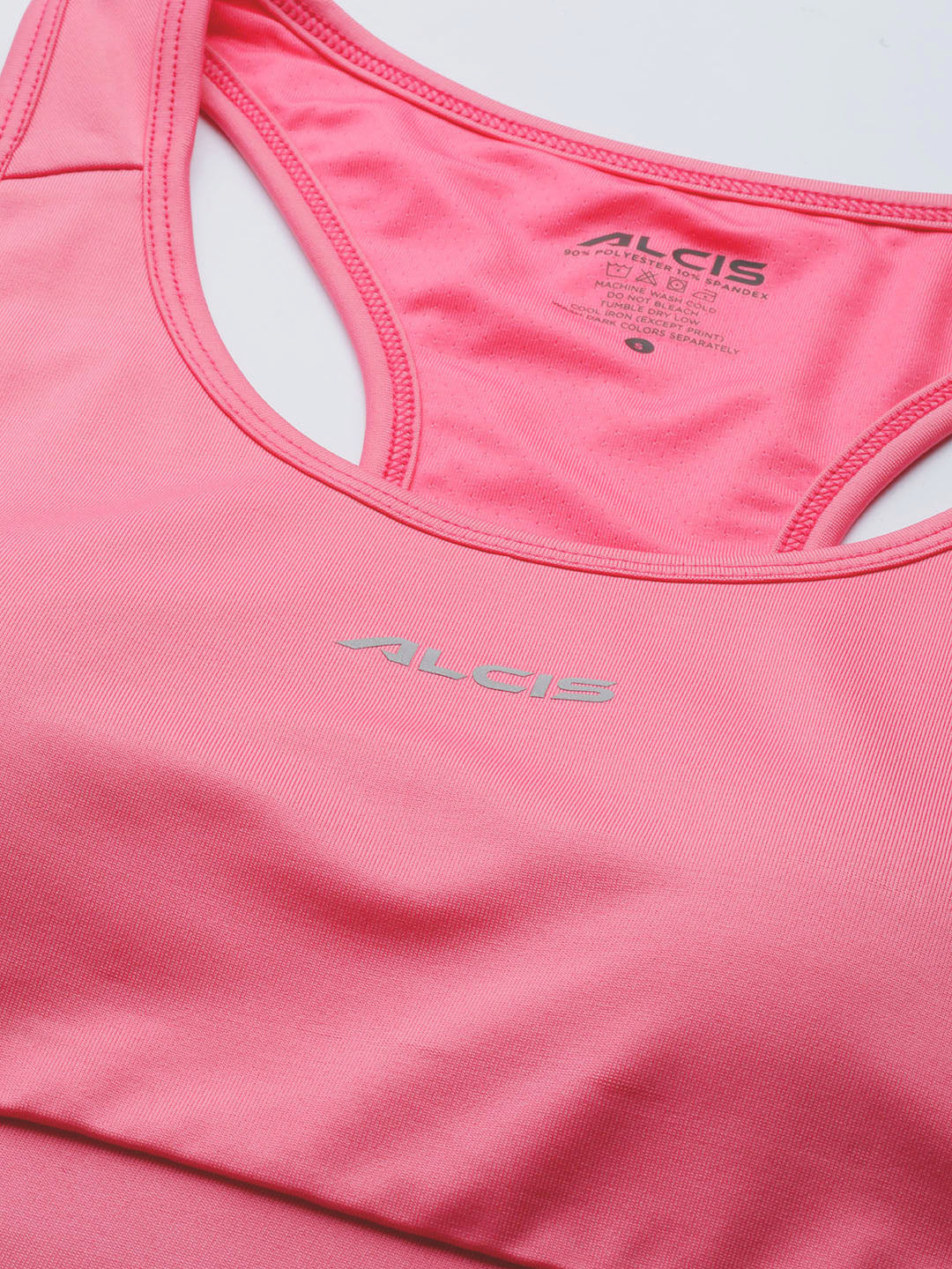 Alcis Pink Solid Drytech+ Sports Bra