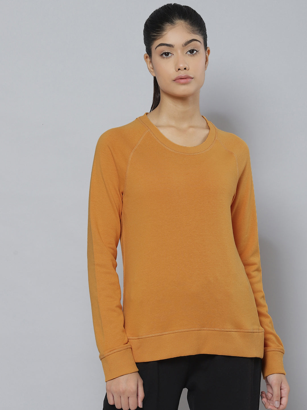 Alcis Women Orange Outdoor Knitted Sweatshirt