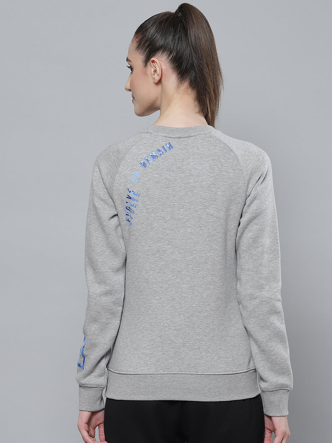 Alcis Women Grey Printed Detail Sweatshirt
