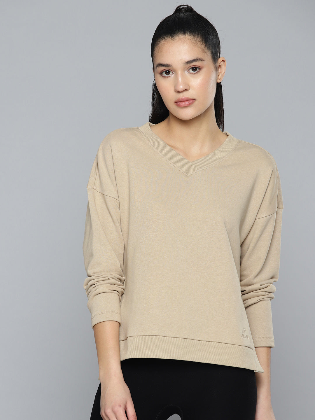Alcis Women Brown Solid Sweatshirt