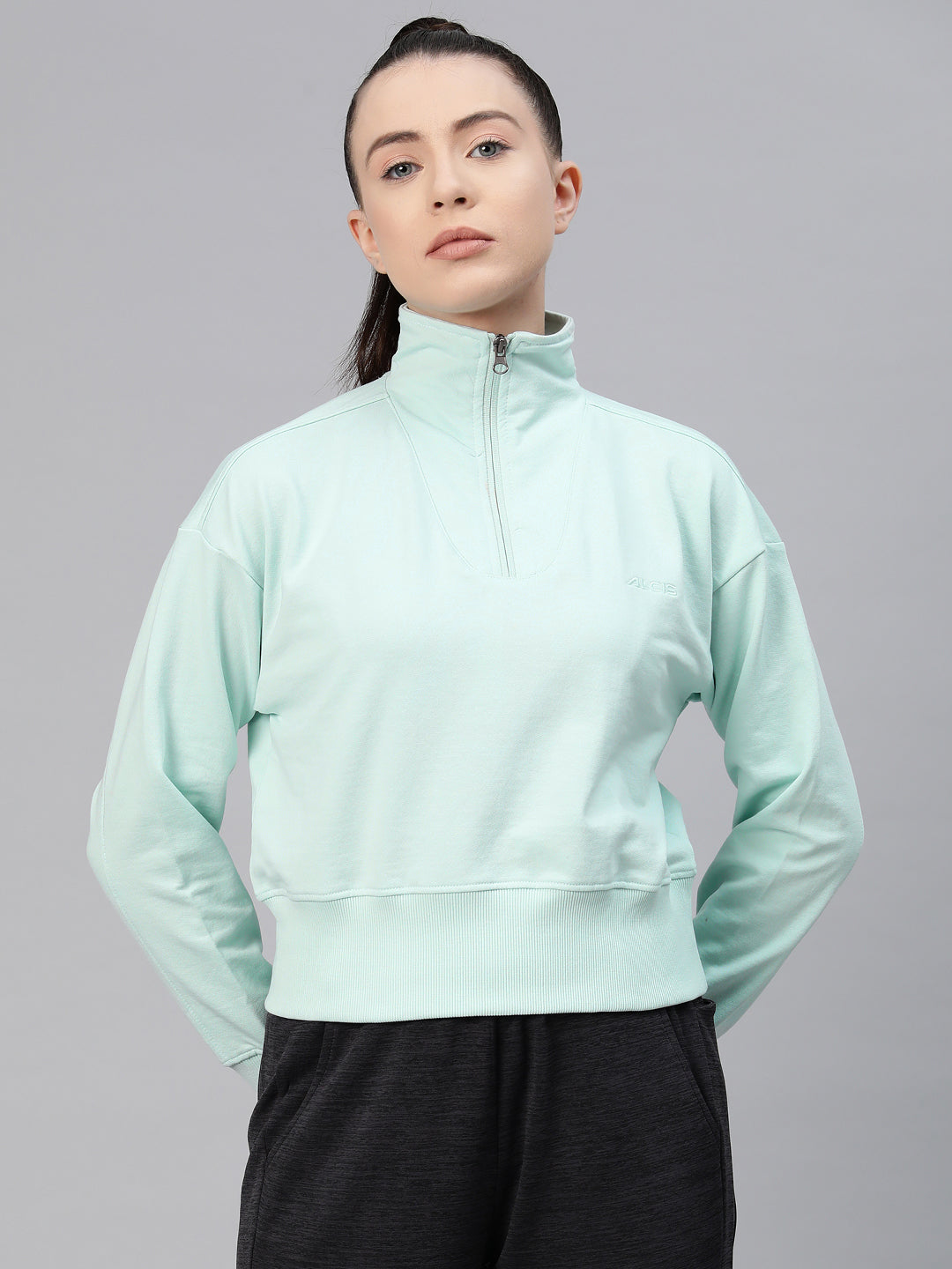 Alcis Women Solid Sweatshirt