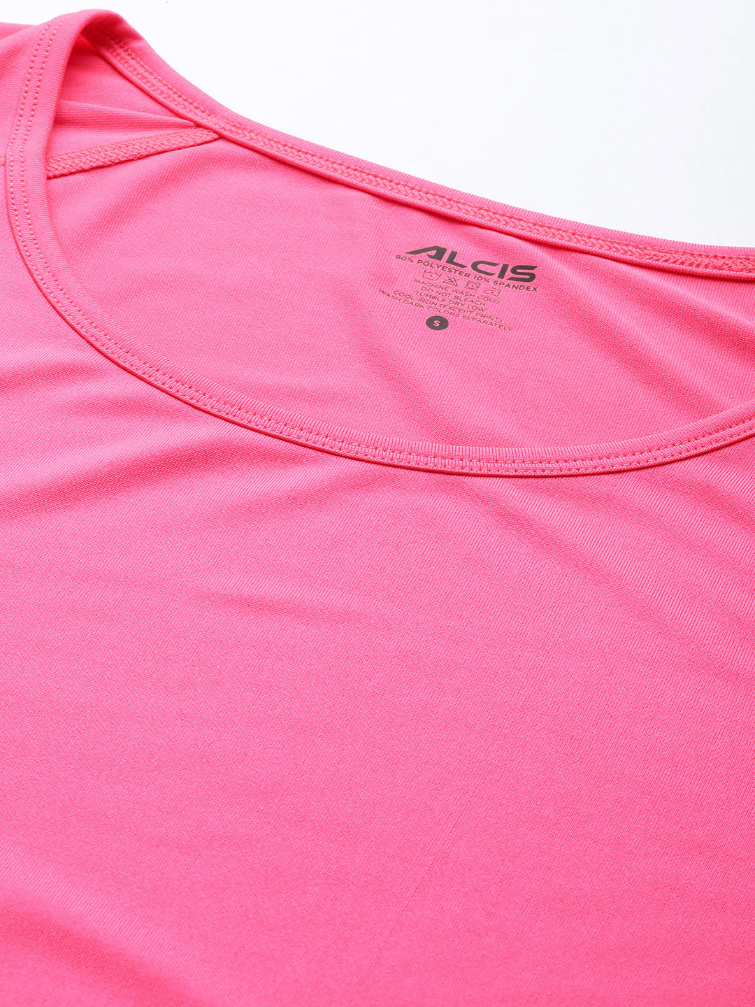 Alcis Women Pink Extended Sleeves Regular Fit T-shirt