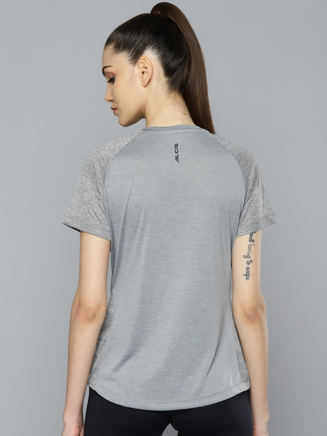 Alcis Women Grey Printed T-shirt