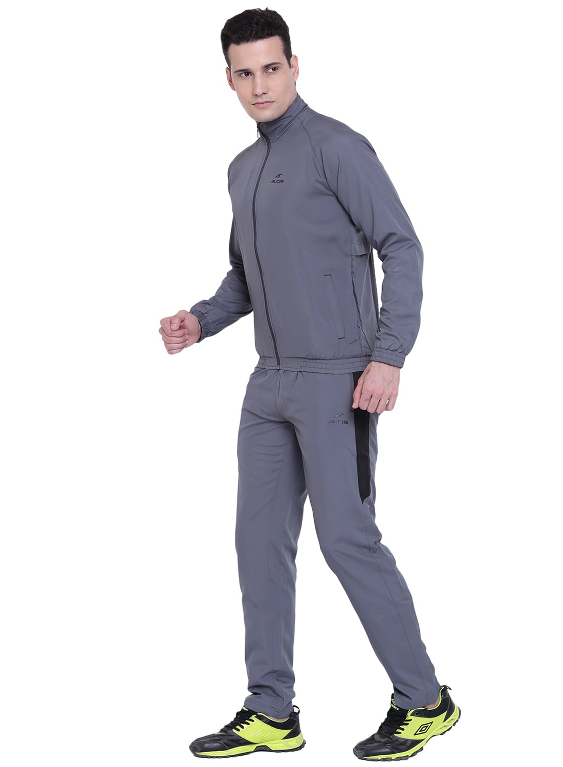 Alcis Men Solid Grey Track Suit
