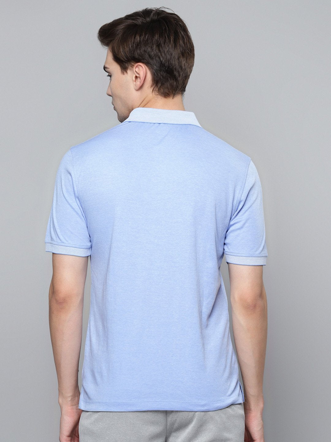 Alcis Men Blue Slim Fit Polo Collar T-shirt