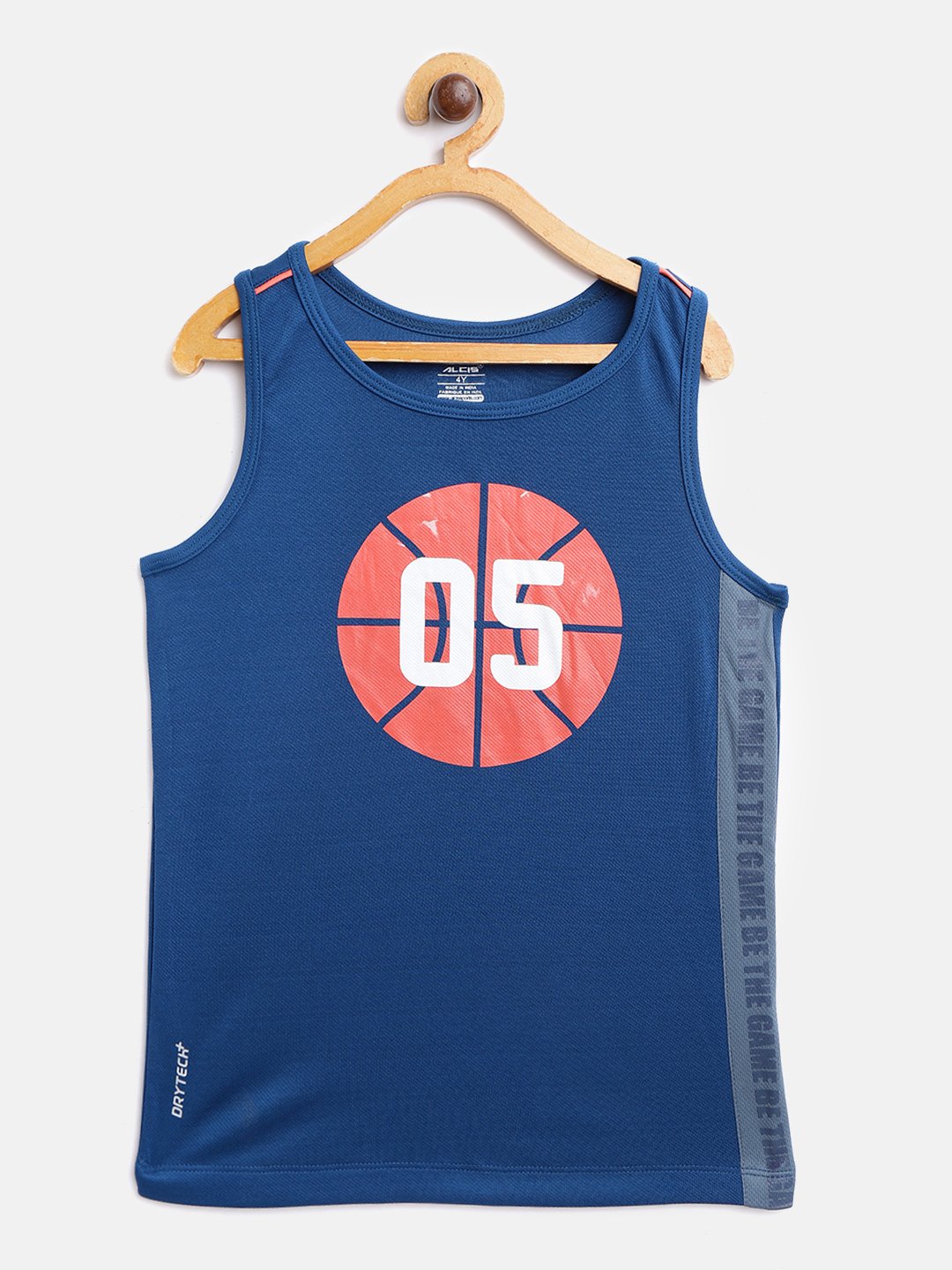 Alcis Boys Blue Orange Printed Slim Fit Outdoor T-shirt BAS20T701440-4Y