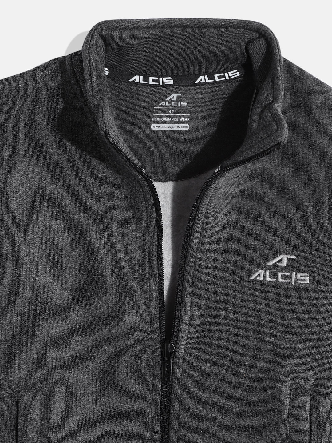 Alcis Boys Charcoal Grey Solid Sweatshirt