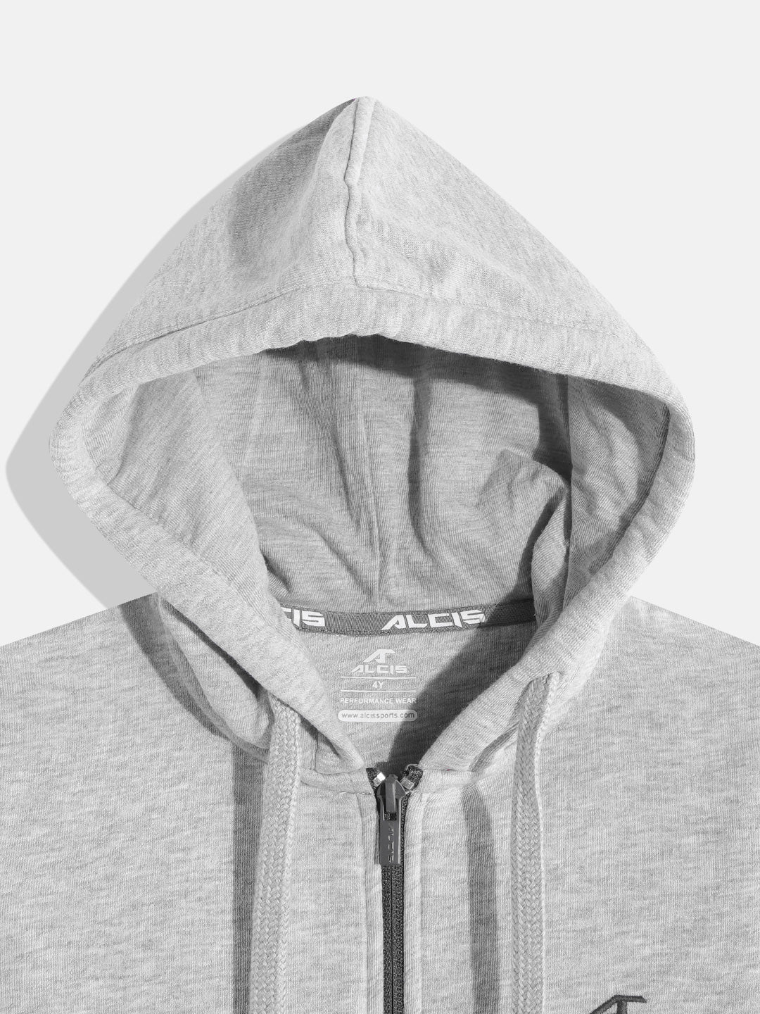 Alcis Boys Grey Solid Hooded Sweatshirt