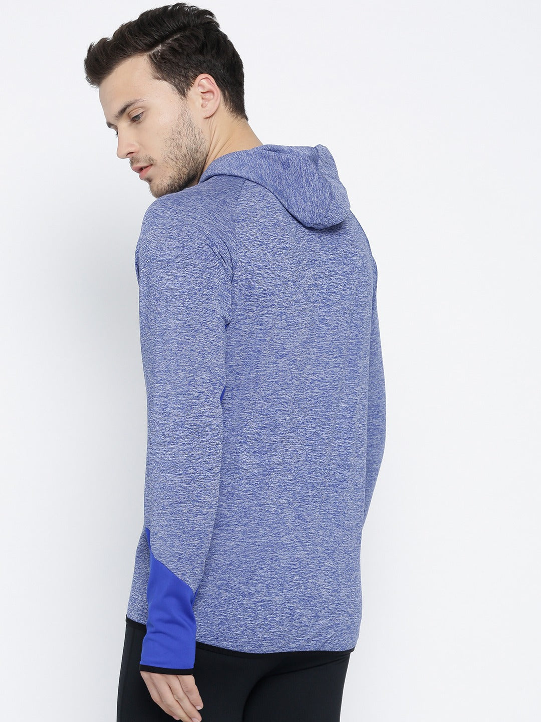 Alcis Men Blue Solid Hooded Sweatshirt ECMJBMSS0013-XS