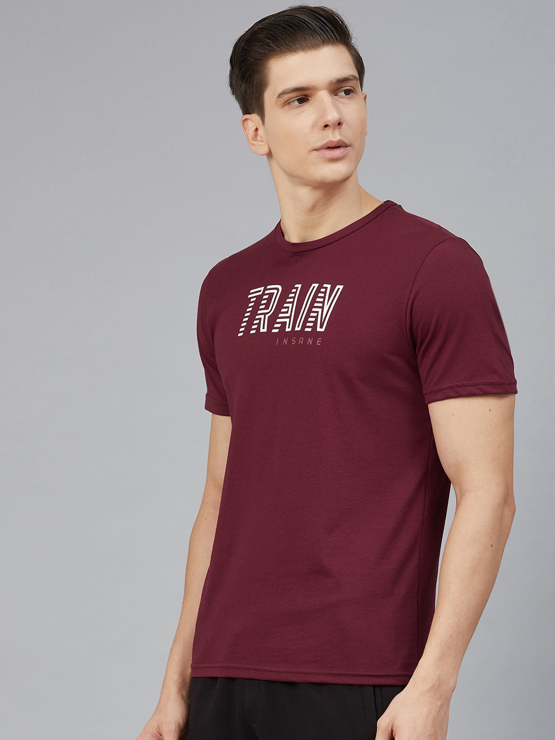 ALCIS Men Printed Maroon Tee T-Shirt