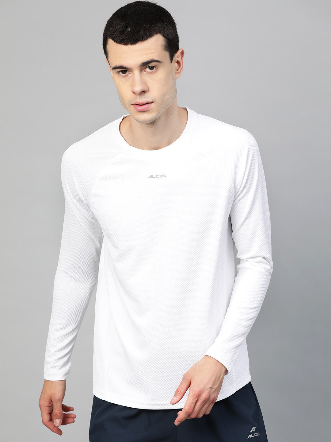 ALCIS Men Solid White Tee T-Shirt