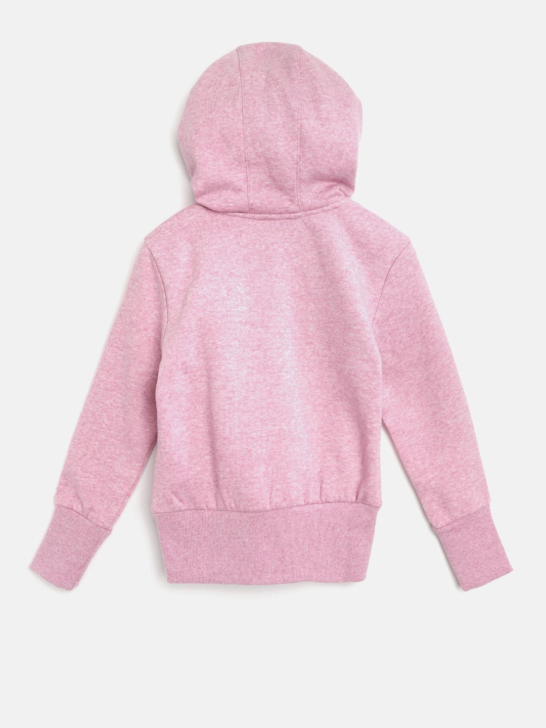 Alcis Girls Pink Solid Hooded Sweatshirt
