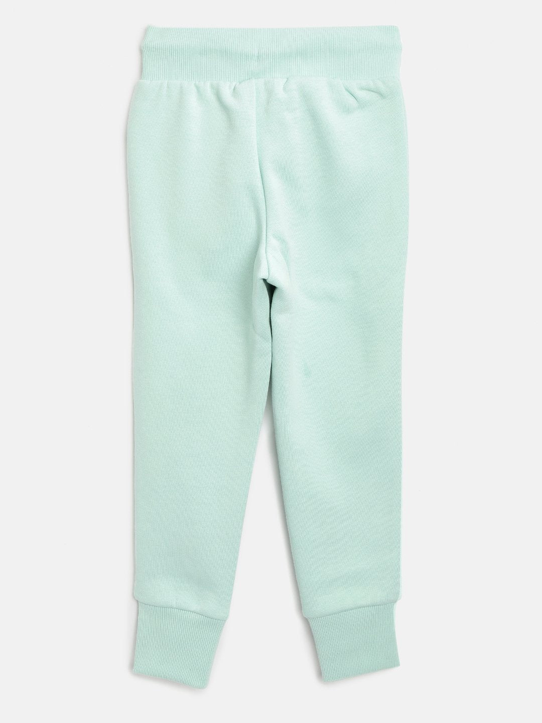 Alcis Girls Mint Green Solid Straight Fit Knitted Sports Joggers