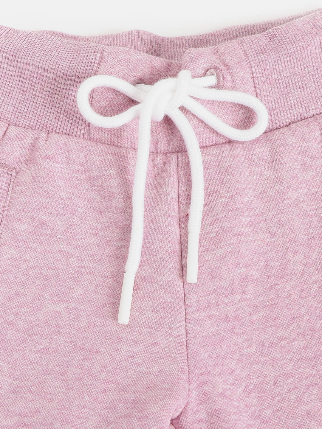 Alcis Girls Pink Solid Straight Fit Knitted Sports Joggers