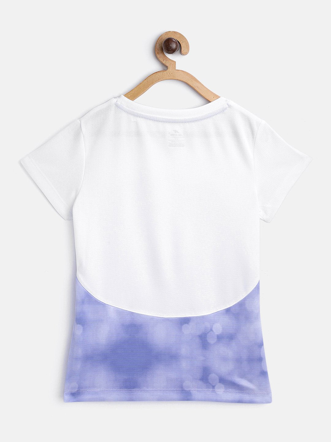 Alcis Girls Purple  White Printed Round Neck Running T-shirt