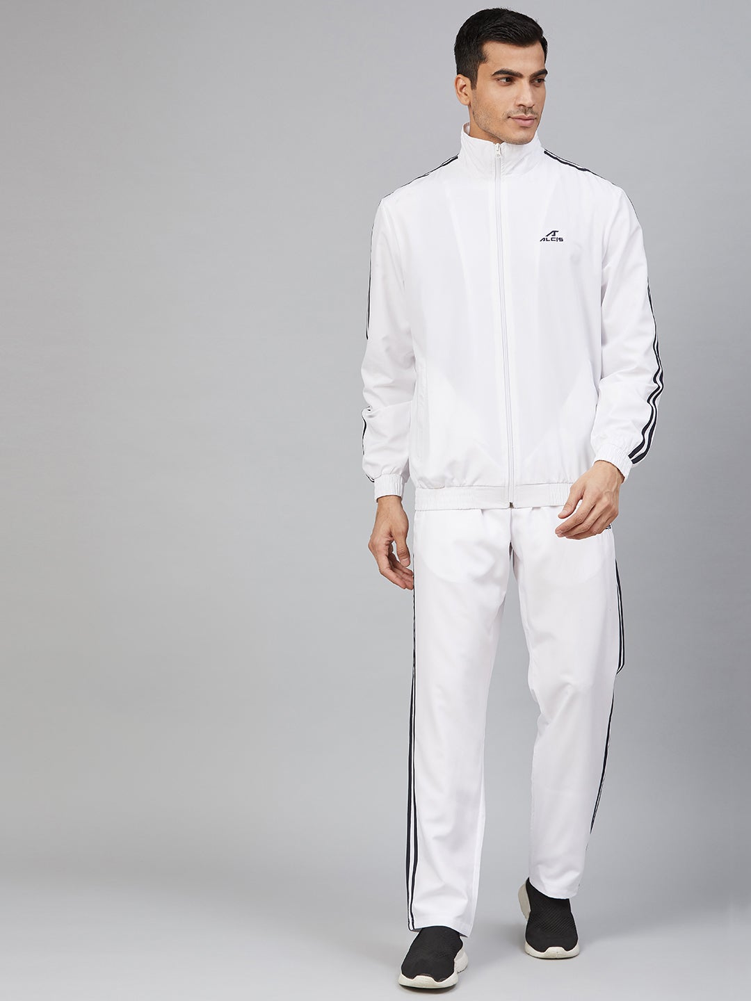 Alcis Men Solid White Track Suit