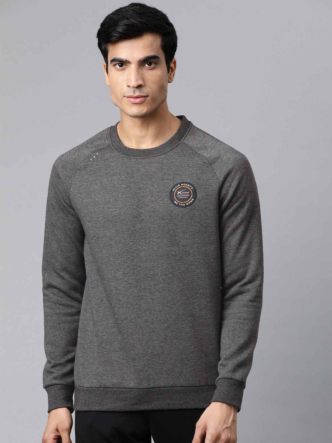 Alcis Men Grey Solid Sweatshirt