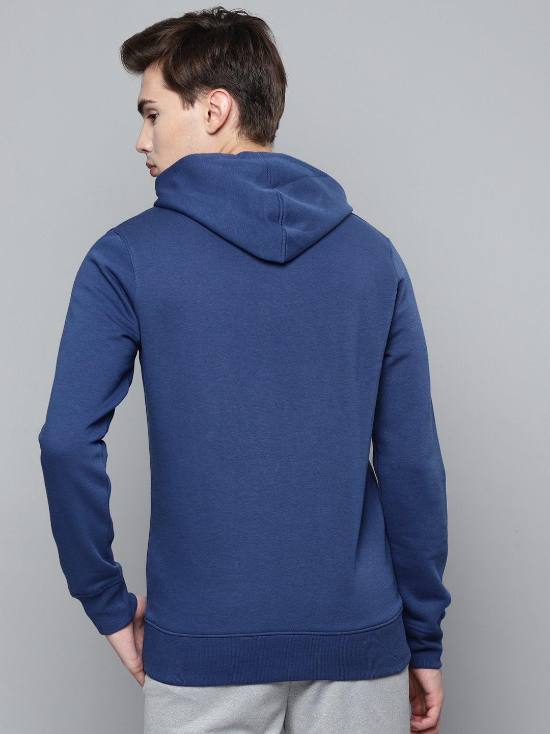 Alcis Men Blue Colourblocked Hooded Sweatshirt