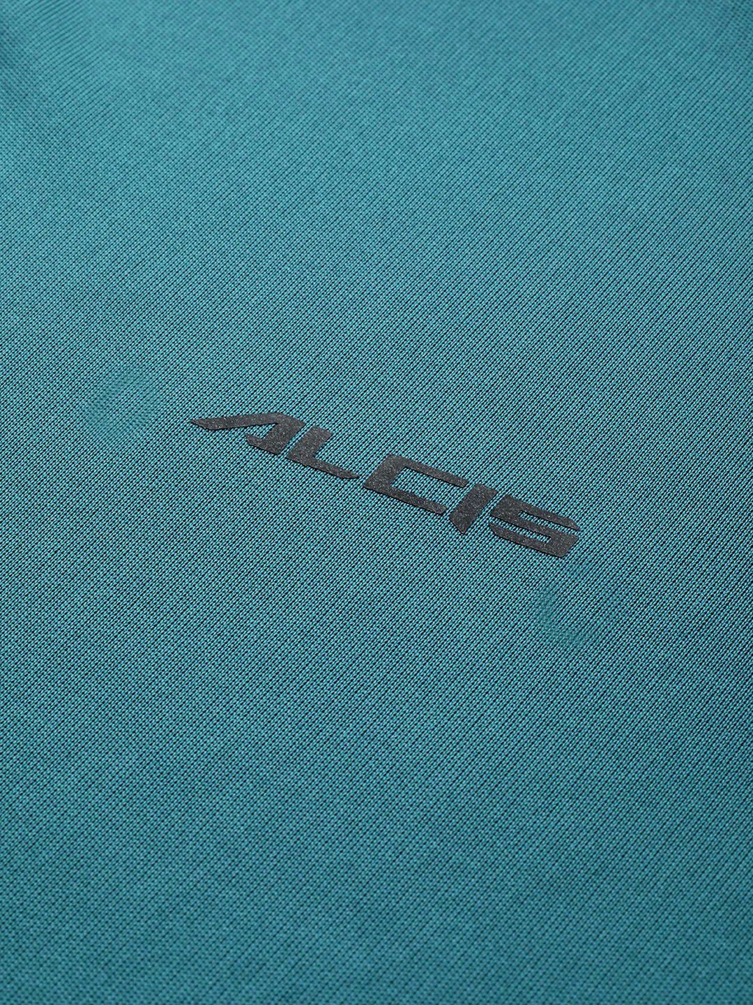 Alcis Men Teal Blue Anti-Viral Round Neck Training T-shirt