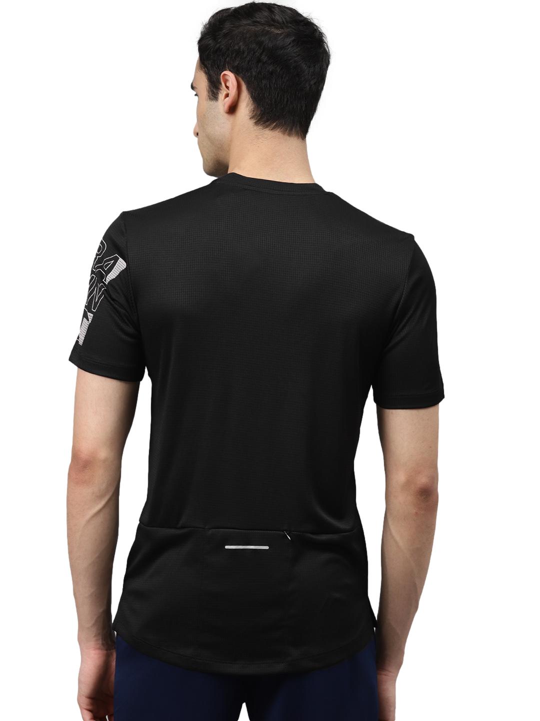Alcis Men Solid Black T Shirt