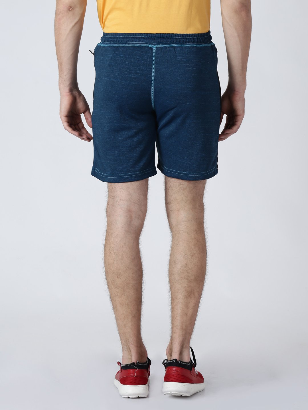Alcis Men Blue Printed Slim Fit Sports Shorts