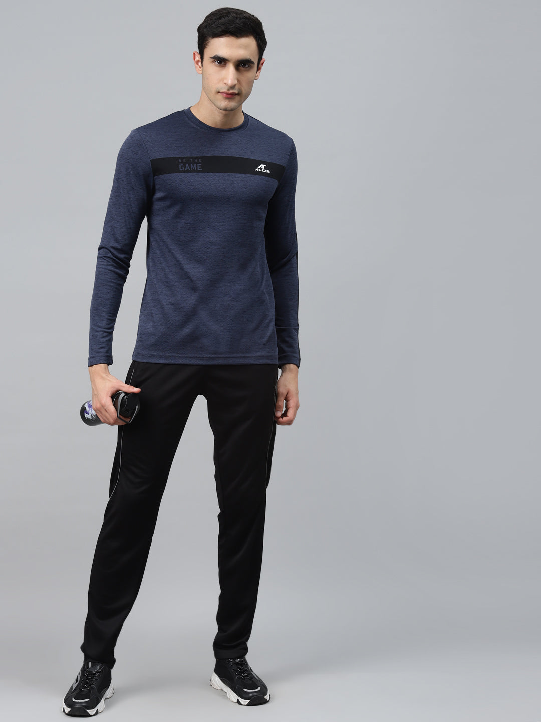 Alcis Men Black Solid Front-Open Training Sweatshirt
