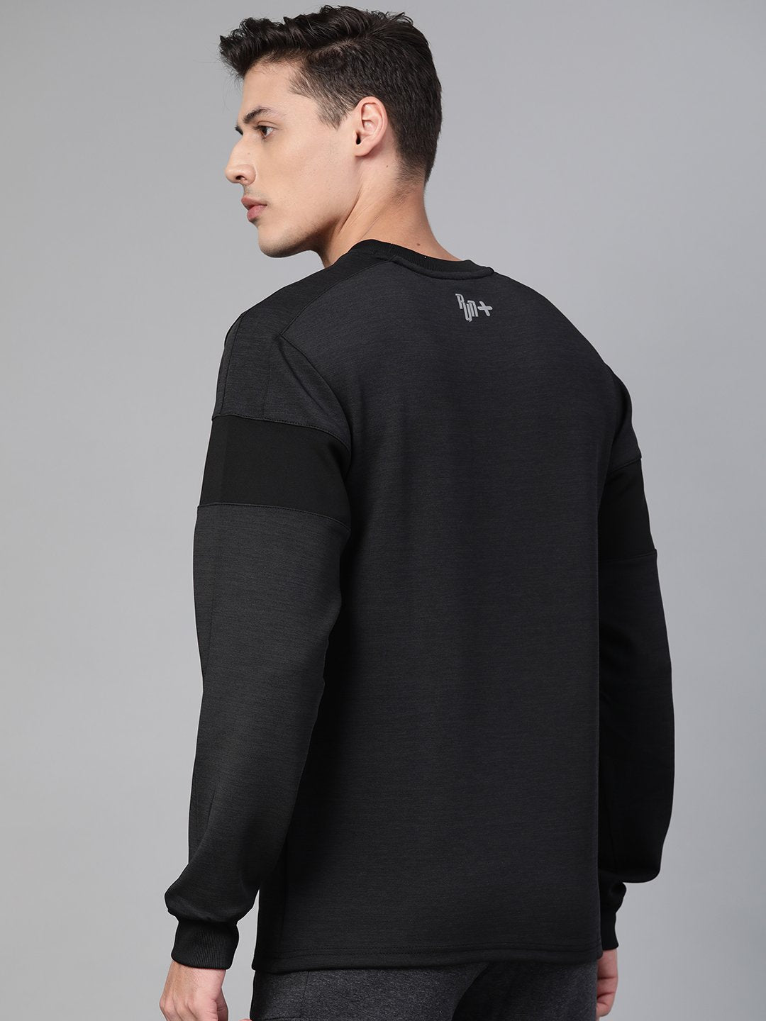 Alcis Men Charcoal Grey Solid Running Sweatshirt