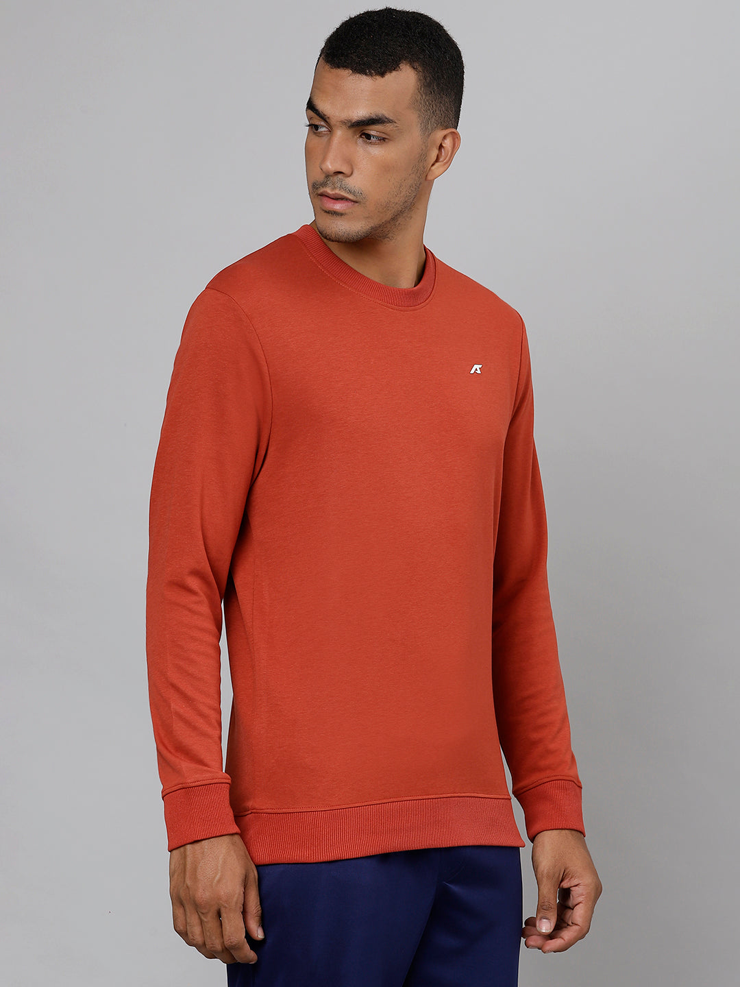 ALCIS Men Solid Red Sweatshirt