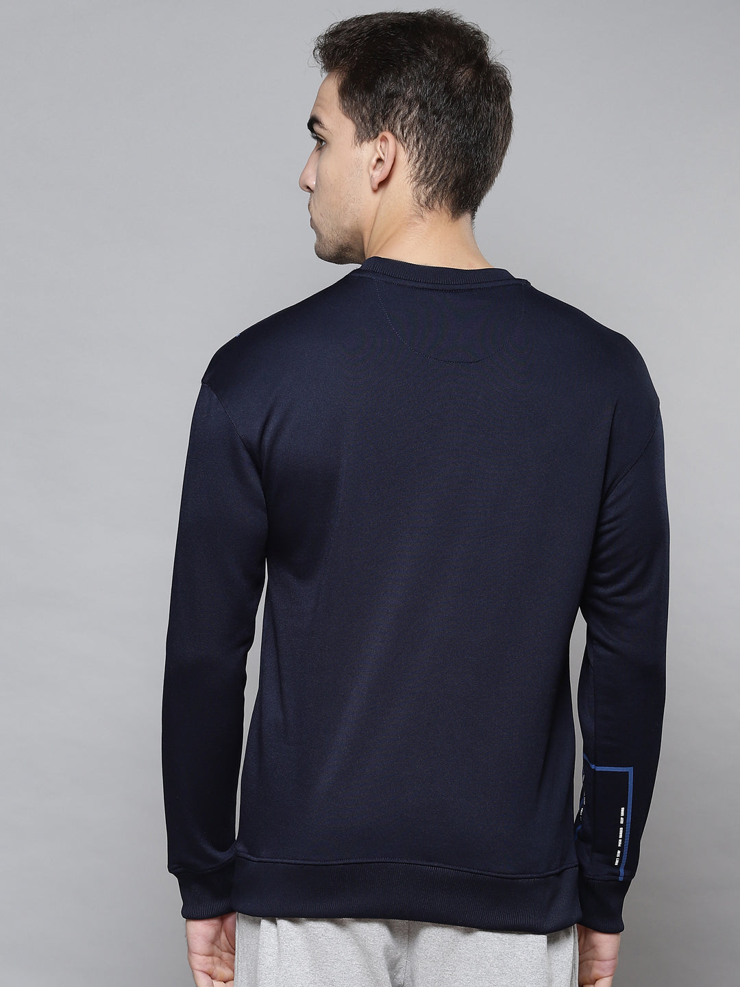 Alcis Men Navy Blue Printed Sweatshirt