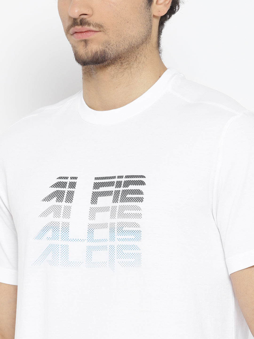 ALCIS Men Printed White Tee T-Shirt