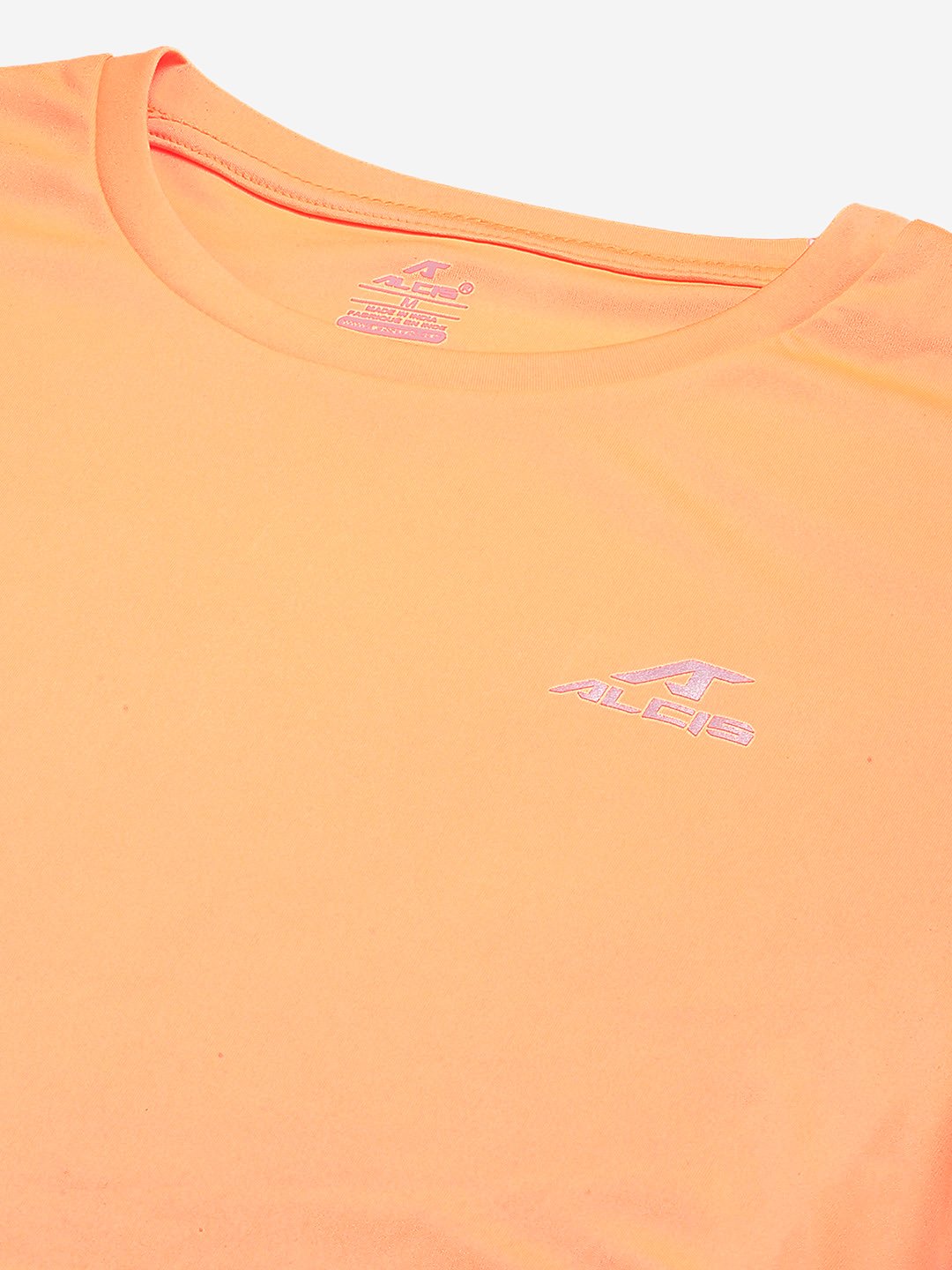 Alcis Men Orange Solid Slim Fit T-shirt