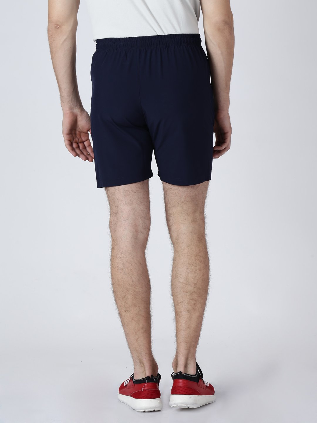 Alcis Men Navy Blue Solid Slim Fit Sports Shorts