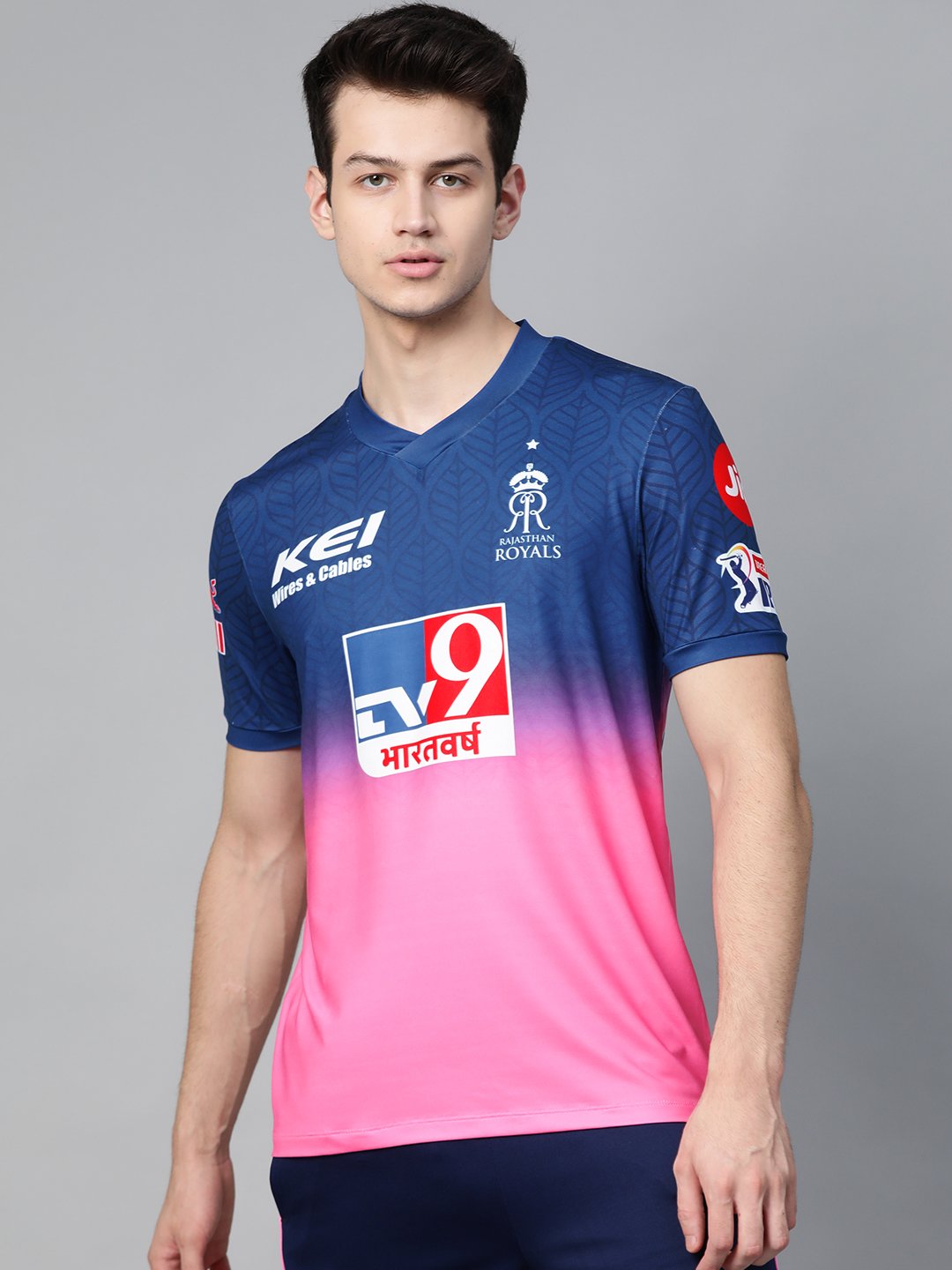 Alcis Men Blue  Pink Rajasthan Royals Original Matchday Jersey