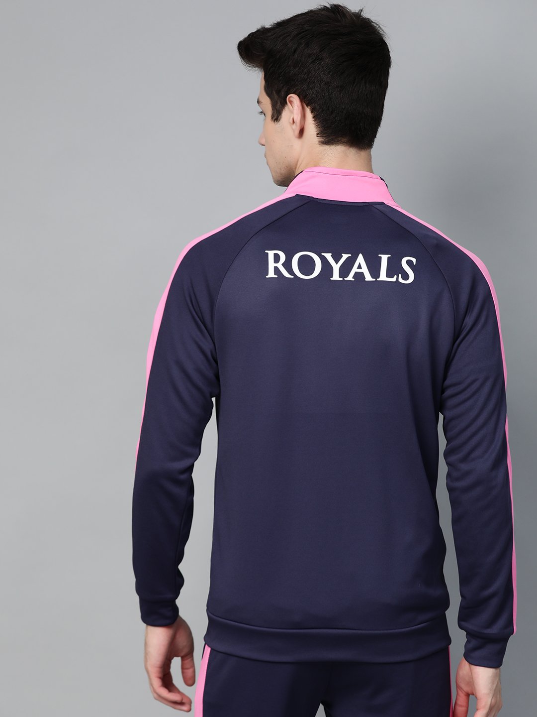 Alcis Men Navy Blue Rajasthan Royals Solid Lightweight Sporty Jacket