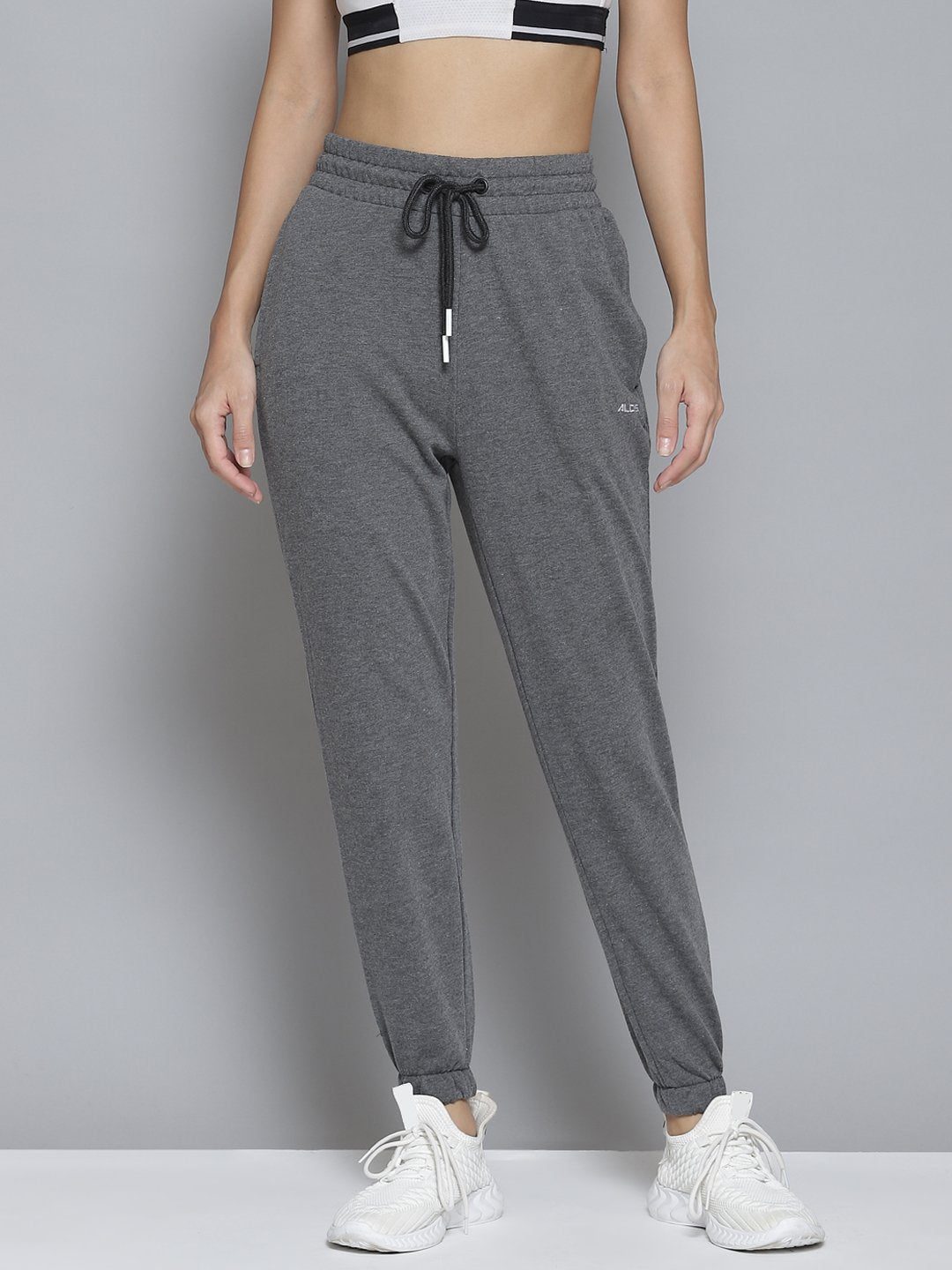 Alcis Women Solid Charcoal Track Pants