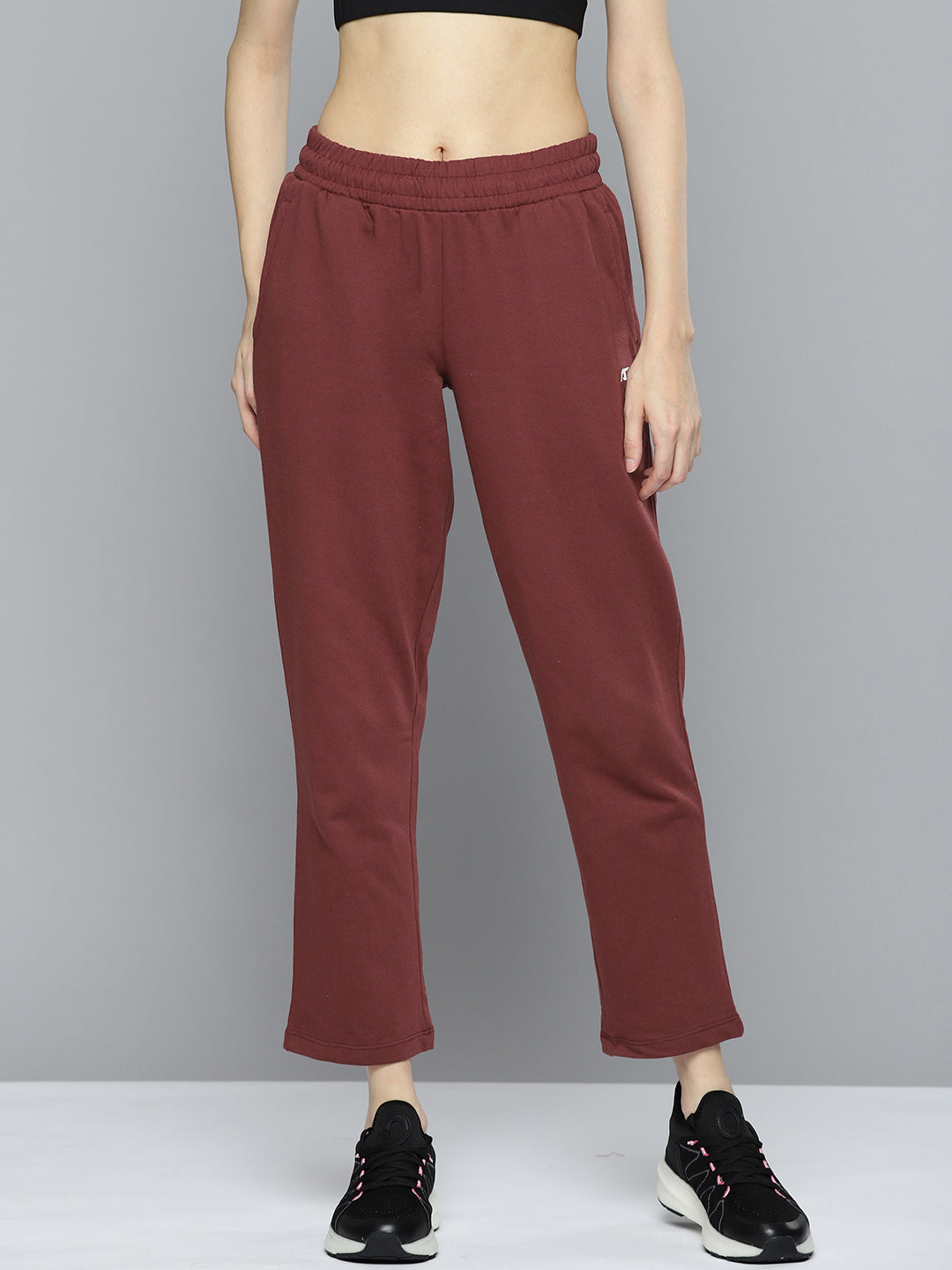 Alcis Women Maroon Solid Track Pant