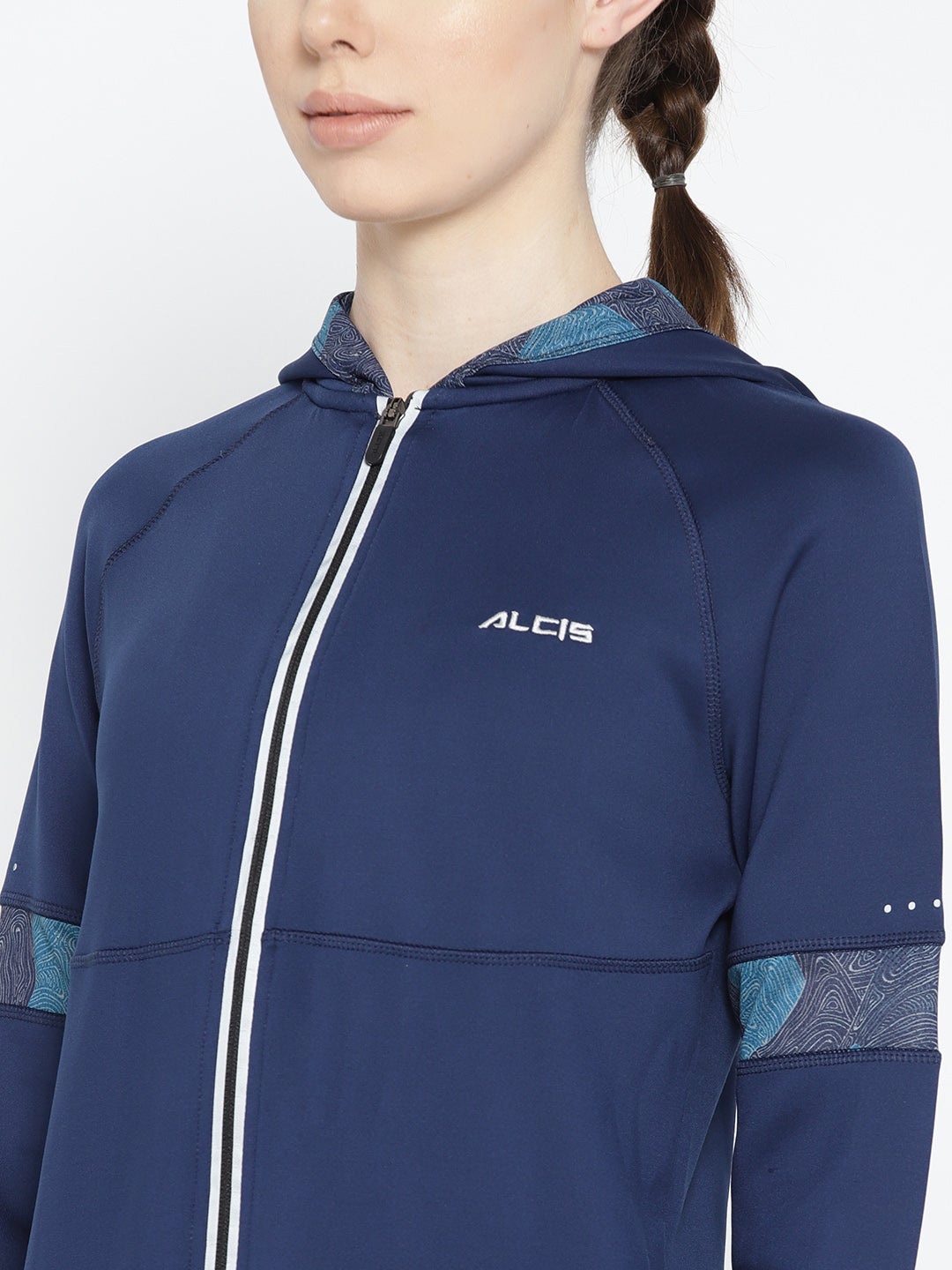 Alcis Women Solid Dark Blue Track Suit