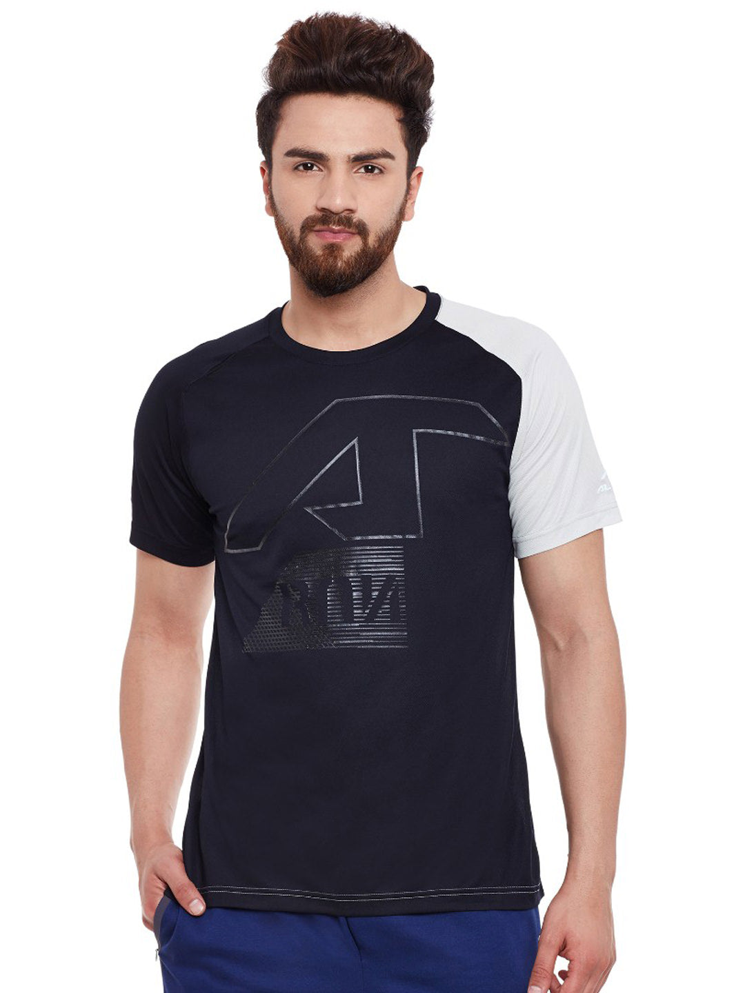 Alcis Men Solid Black Tshirts AKRUMTE0590192-S