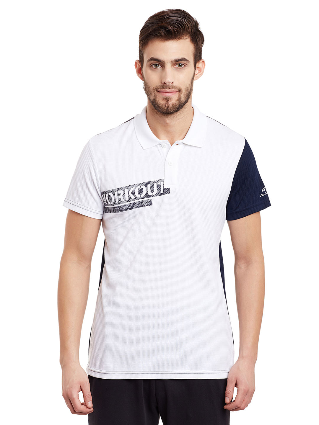 Alcis Men White Solid Polo Collar T-shirt ALTMP134521-S
