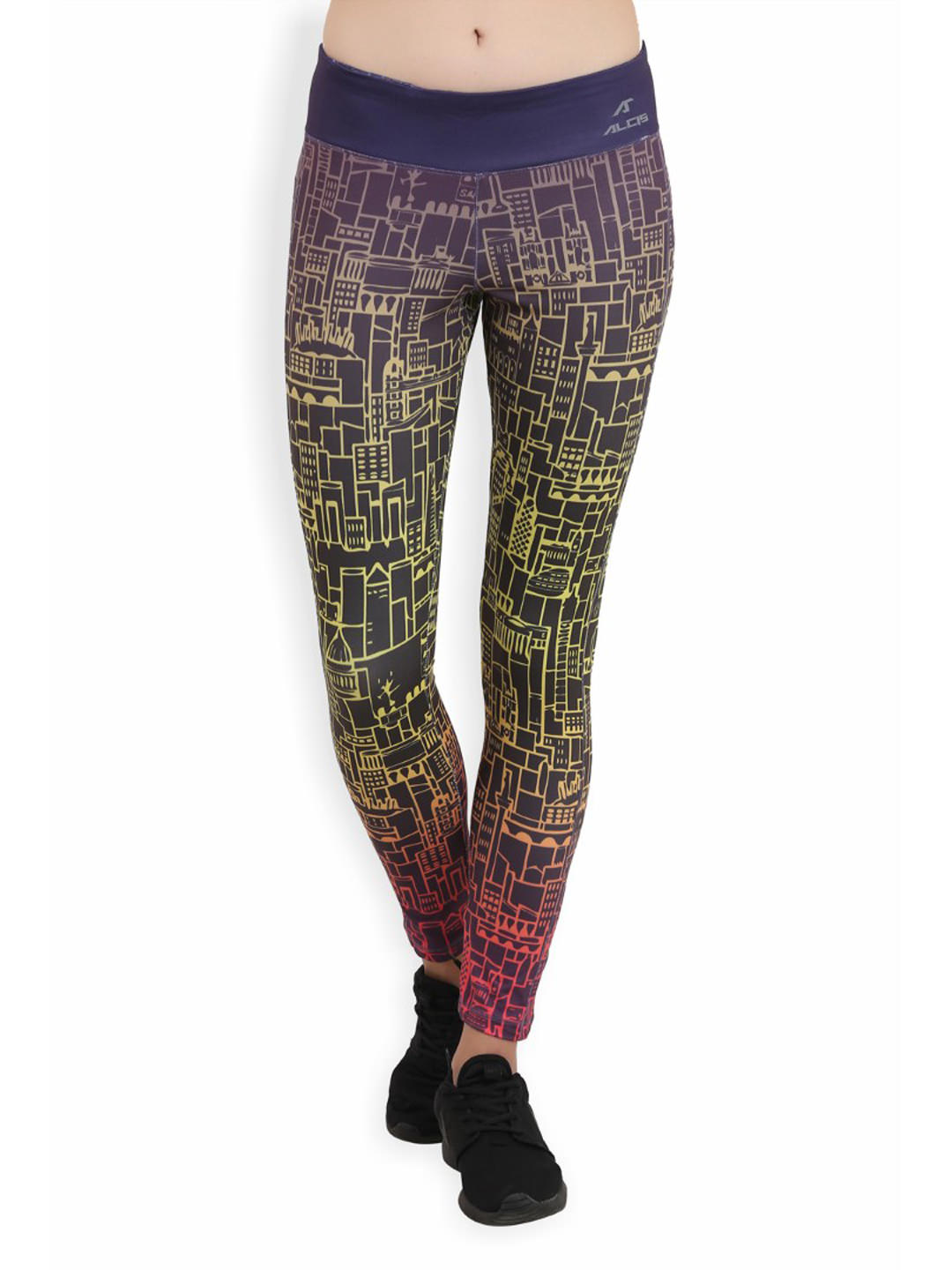 Alcis Womens Printed Multi Color Legging ALWPA003022 ALWPA003022-XS