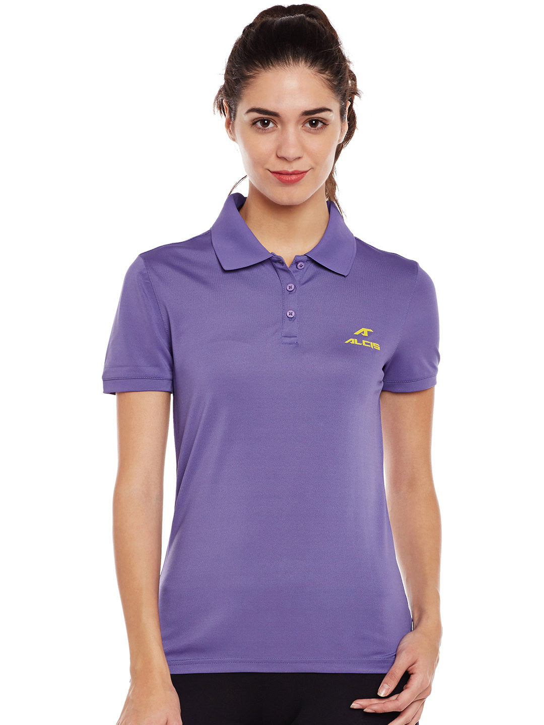 Alcis Women Solid Purple Tshirts ALWPO001003-S