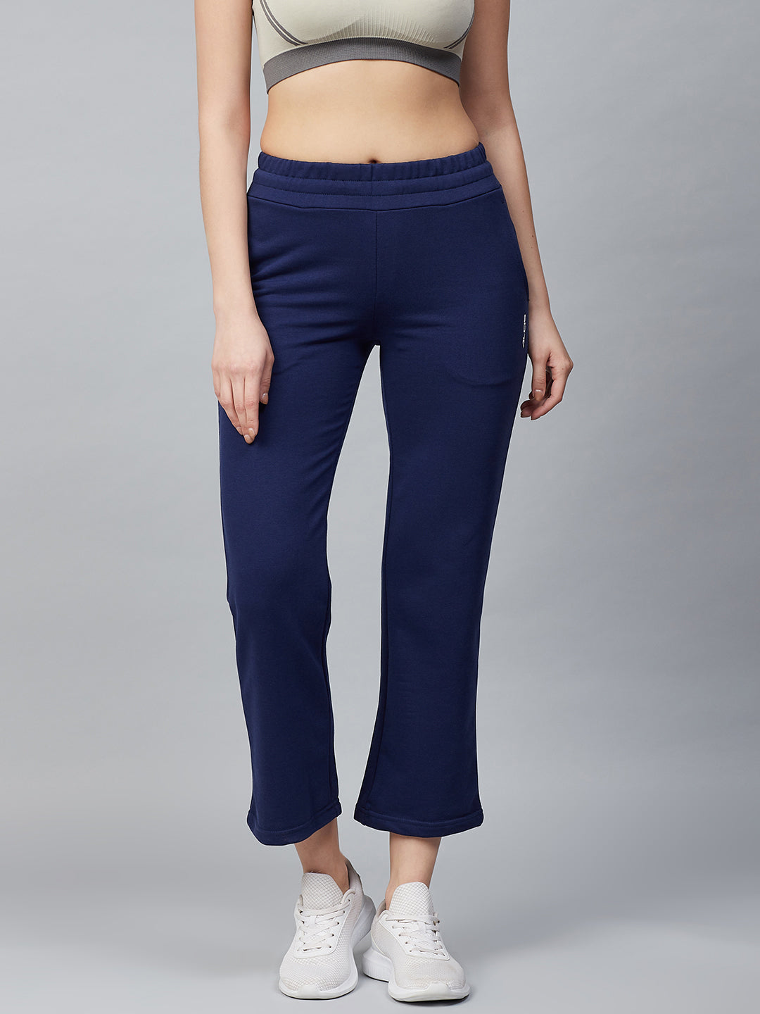 Alcis Women Navy Blue Solid Cropped Track Pants ALWSTPN07001-S