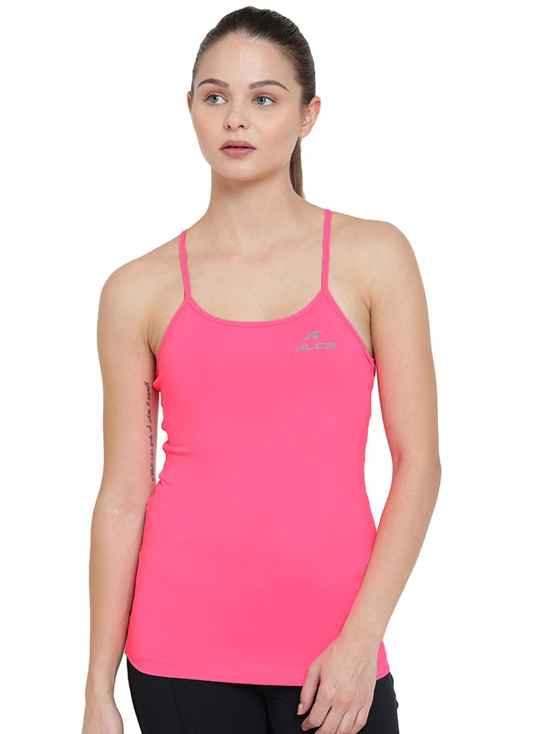 Alcis Lean Strap Back Pink Tank Top ALWTP138408-S