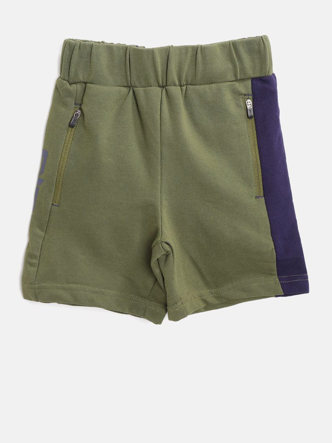 Alcis Boys Olive Green Solid Slim Fit Sports Shorts BKS8284-4