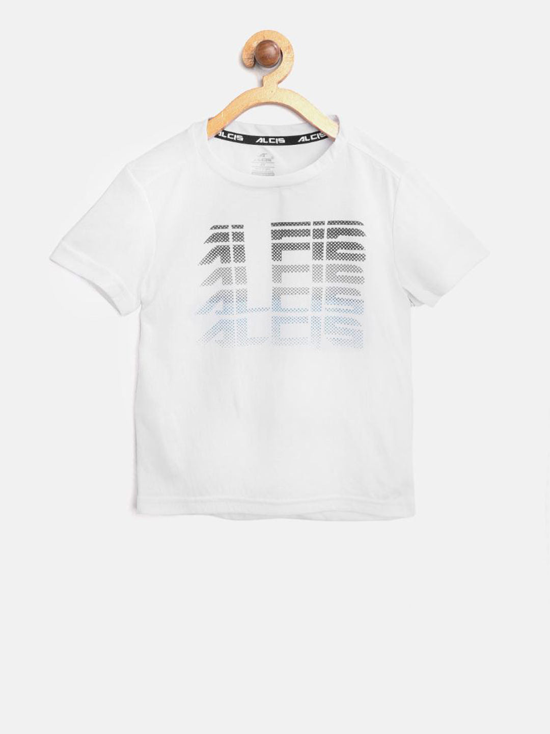 Alcis Boys White Printed Round Neck Training T-shirt BTE750A7-4