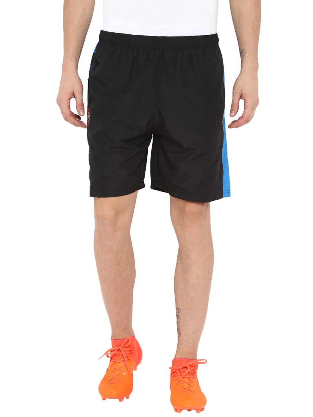 Alcis Men Black Solid Slim Fit Sports Shorts ECMSH00961-S