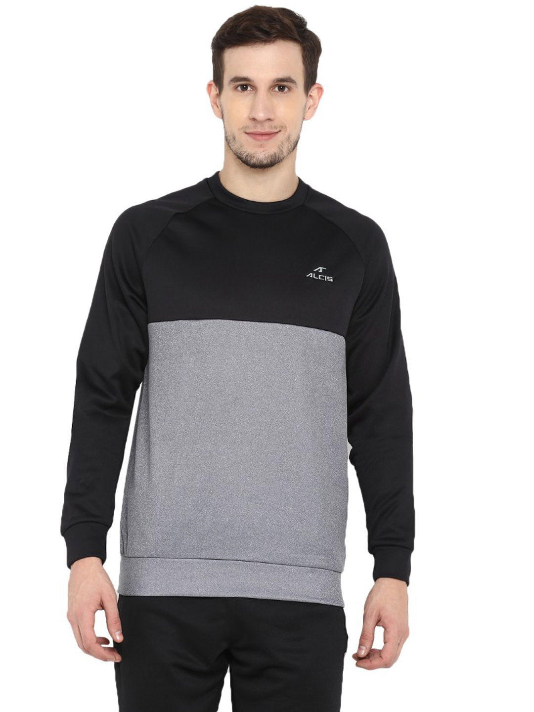 Alcis Men Solid Grey Sweatshirt