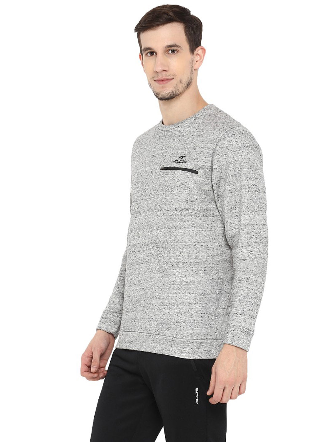 Alcis Men Solid Grey Sweatshirt