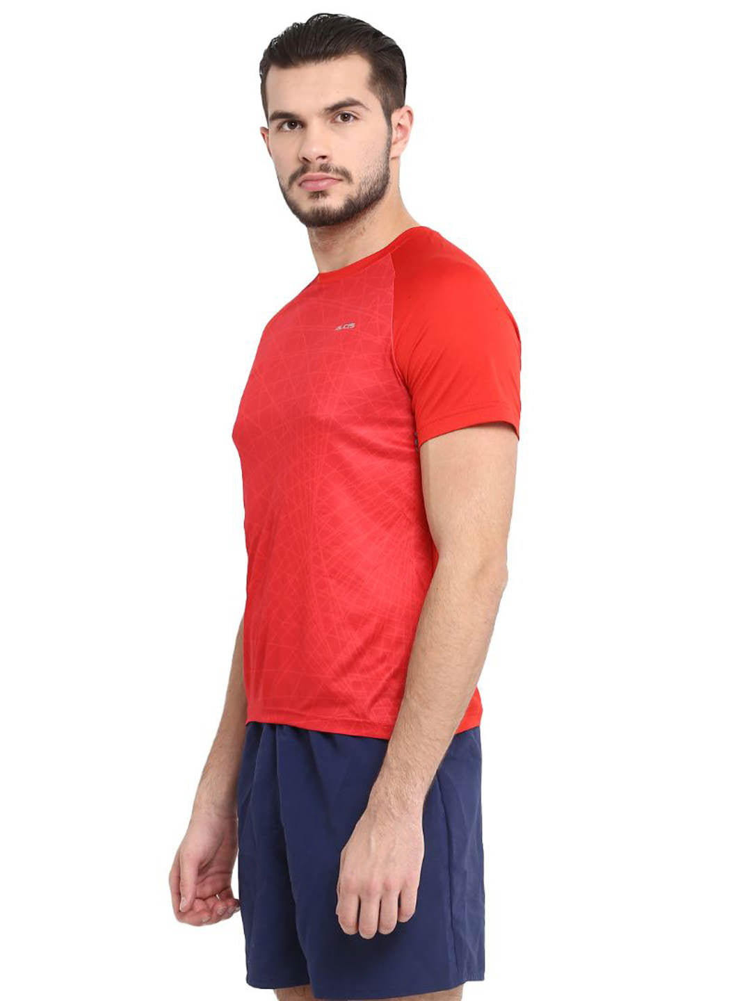 Alcis Men Solid Red Tshirts