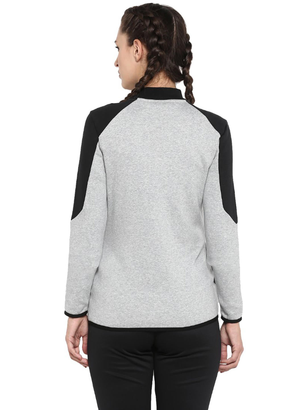 Alcis Women Solid Grey Melange Jacket